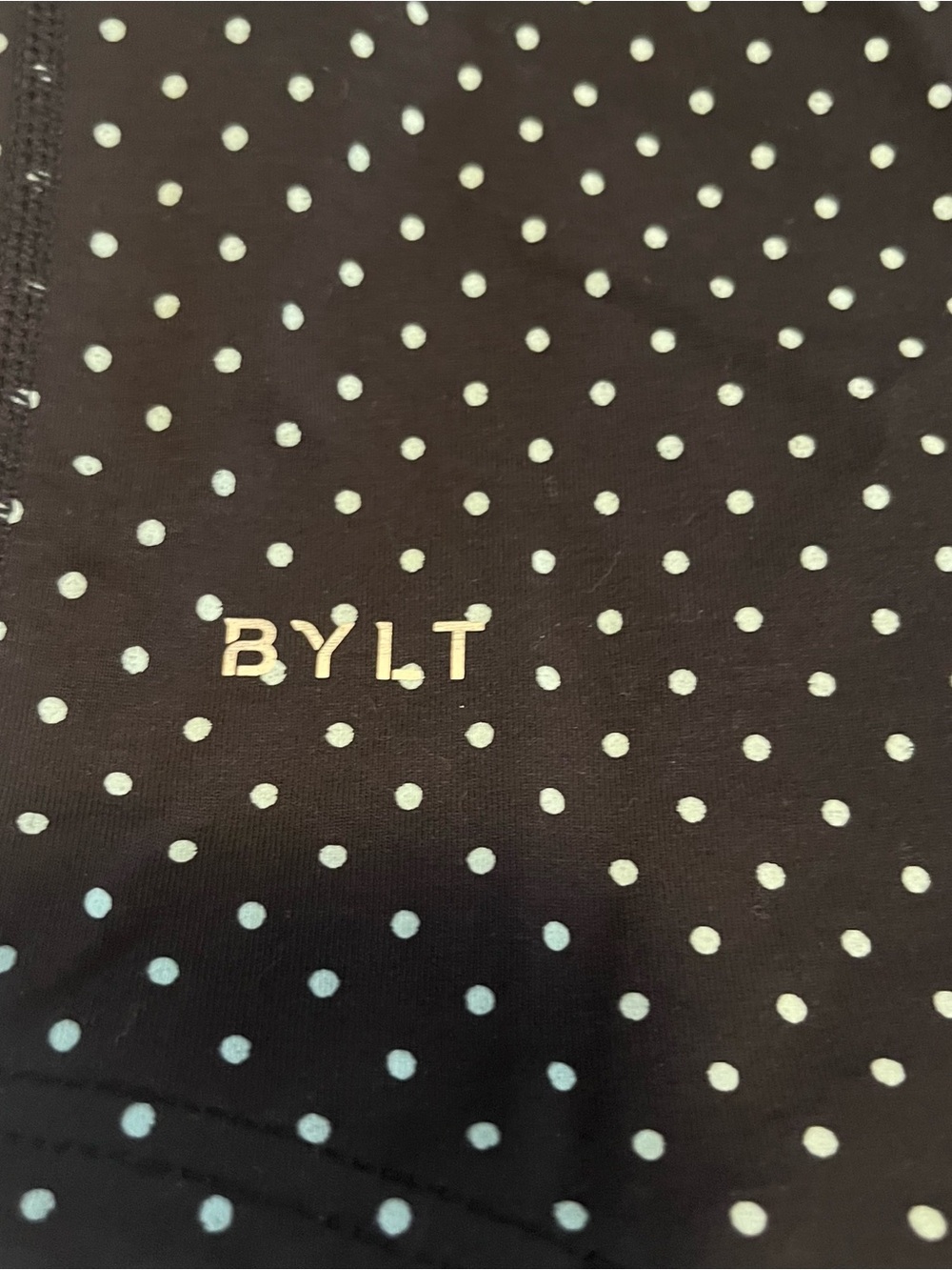 BYLT Drop Cut S/S Lux Navy Polka Dot Polo Shirt - Picture 3 of 3